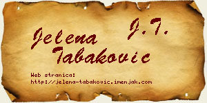 Jelena Tabaković vizit kartica